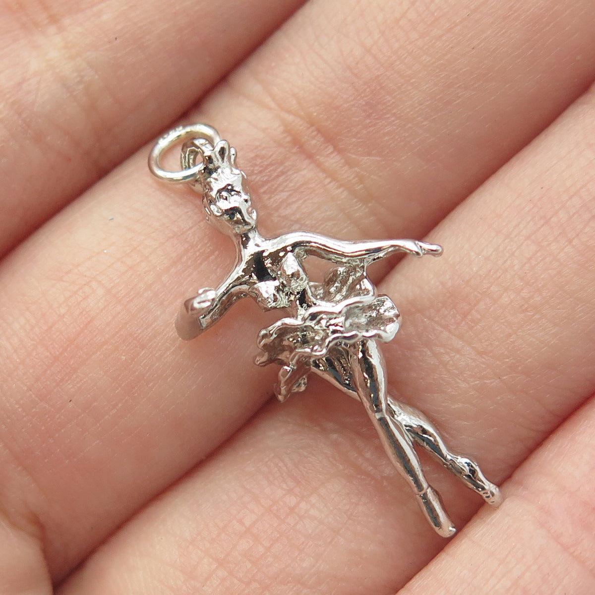 925 Sterling Silver Vintage Prima Ballerina Charm Pendant