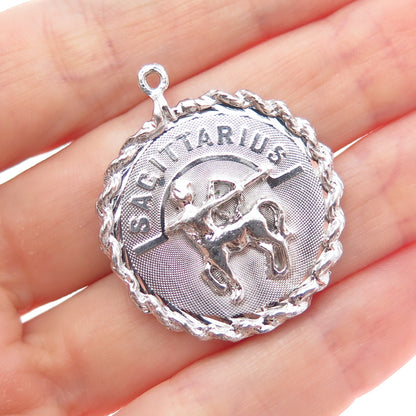 925 Sterling Silver Vintage Sagittarius Zodiac Sign Charm Pendant