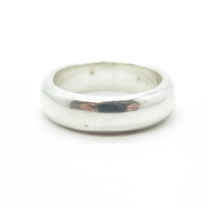 925 Sterling Silver Vintage Classic Wedding Band Ring Size 6