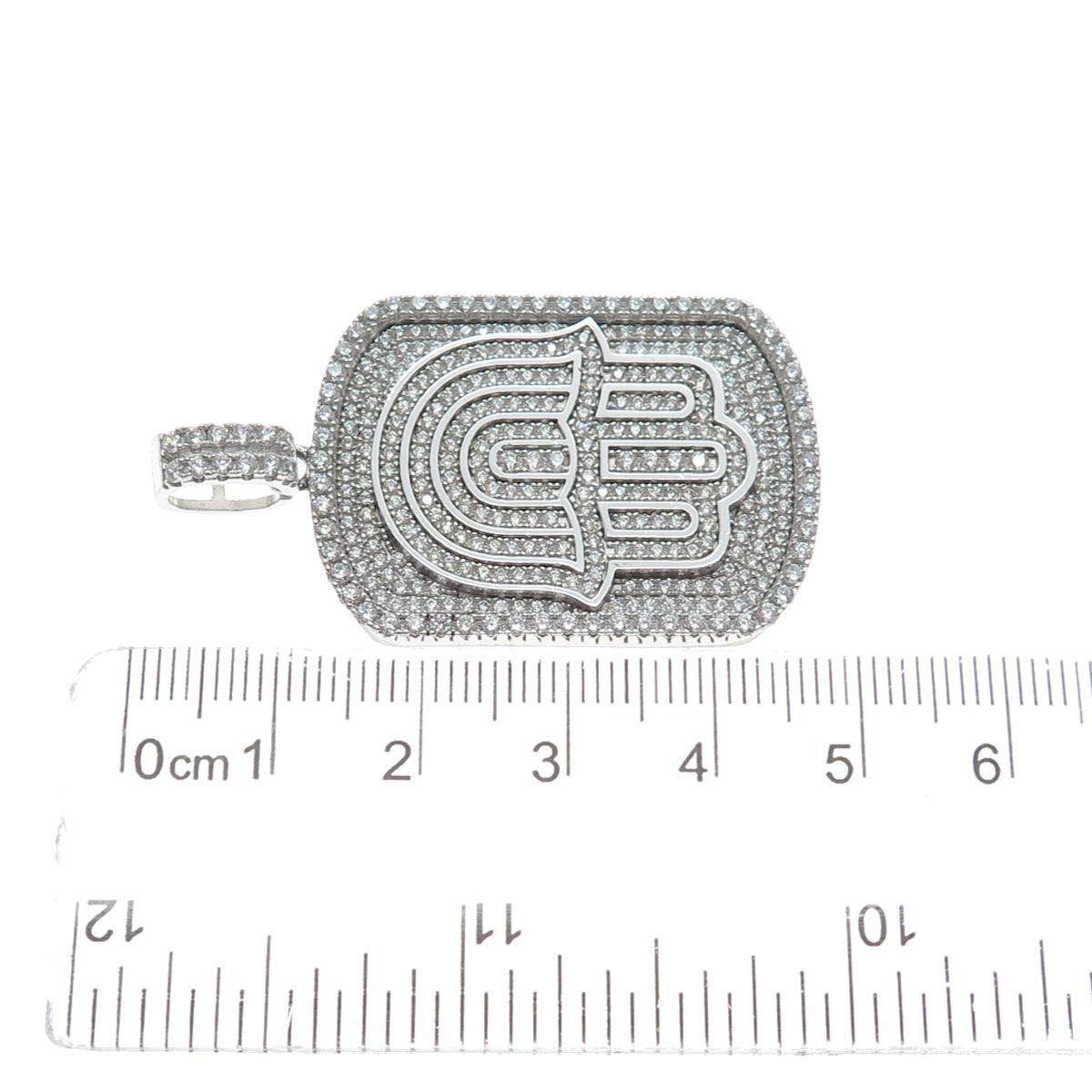 DESIGNS BY YAGI 925 Sterling Silver Round-Cut C Z Hamsa Amulet Pendant