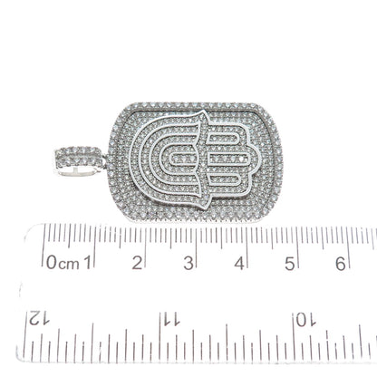 DESIGNS BY YAGI 925 Sterling Silver Round-Cut C Z Hamsa Amulet Pendant