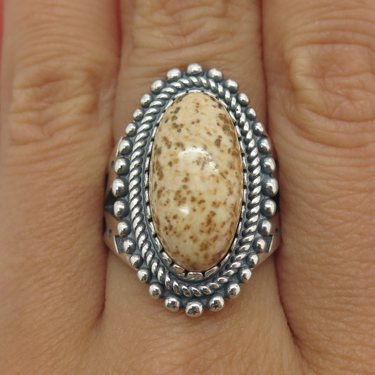 CAROLYN POLLACK & AMERICAN WEST 925 Sterling Silver Vintage Jasper Ring Size 8