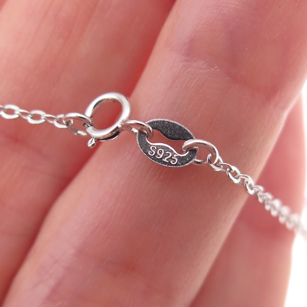 925 Sterling Silver Lab-Created Ruby Real White Topaz Swan Chain Necklace 18"