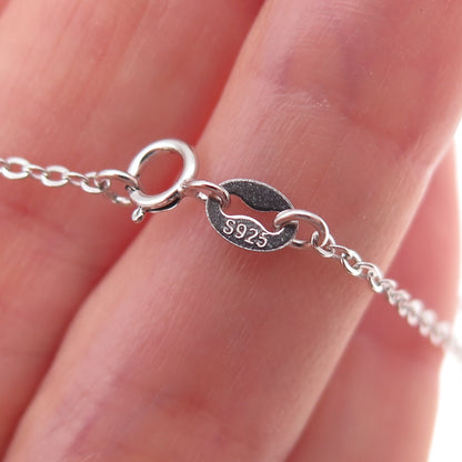 925 Sterling Silver Lab-Created Ruby Real White Topaz Swan Chain Necklace 18"