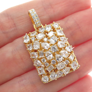 925 Sterling Silver Gold Plated Multi-C Z Sparkle Pendant