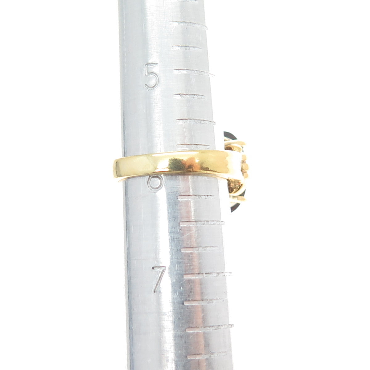 KEN CRAFTS Sterling Silver Gold Plated Real Oval-Cut Smoky Quartz Ring Size 6