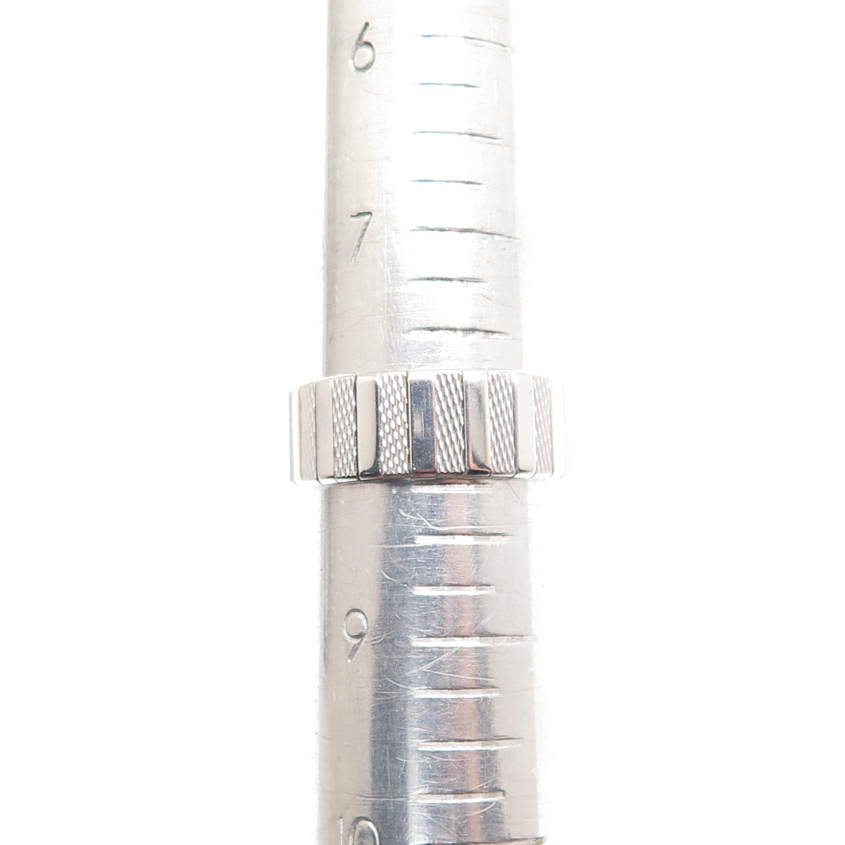NEOS 925 Sterling Silver Textured Ribbed Band Ring Size 8.25