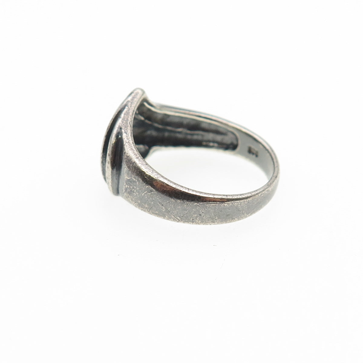 CHAPAL ZENRAY 925 Sterling Silver Vintage Modernist Oxidized Ring Size 6