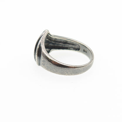 CHAPAL ZENRAY 925 Sterling Silver Vintage Modernist Oxidized Ring Size 6