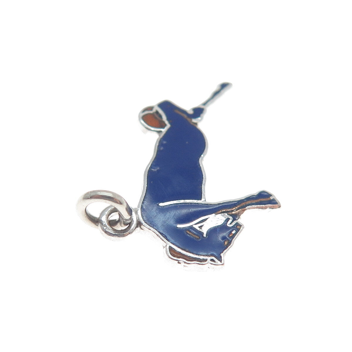 925 Sterling Silver Vintage Enamel Bull Fighting Charm Pendant