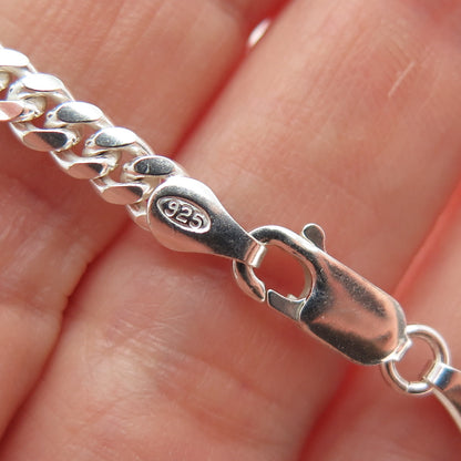 925 Sterling Silver Vintage Italy Cuban Chain Necklace 18"