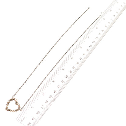 Tiffany & Co. Sterling Silver 18K Gold Vintage Heart Necklace 18" (missing lock)