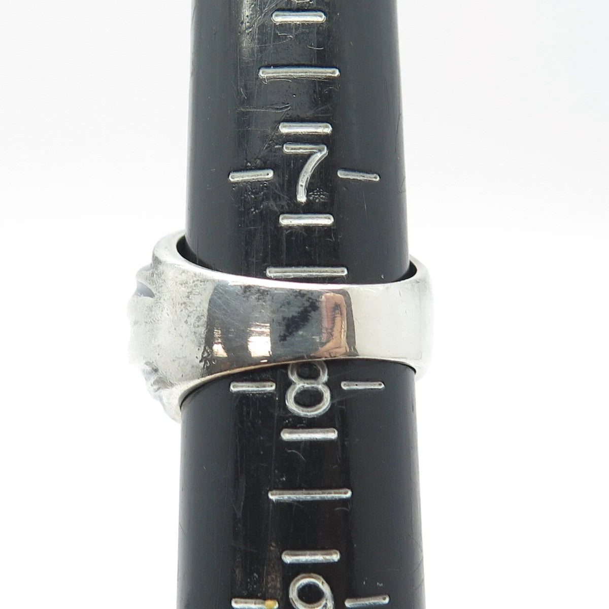 925 Sterling Silver Vintage Ribbed Ring Size 8