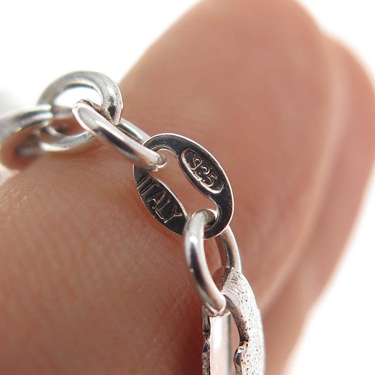 925 Sterling Silver Vintage Italy Cross Chain Necklace 16"