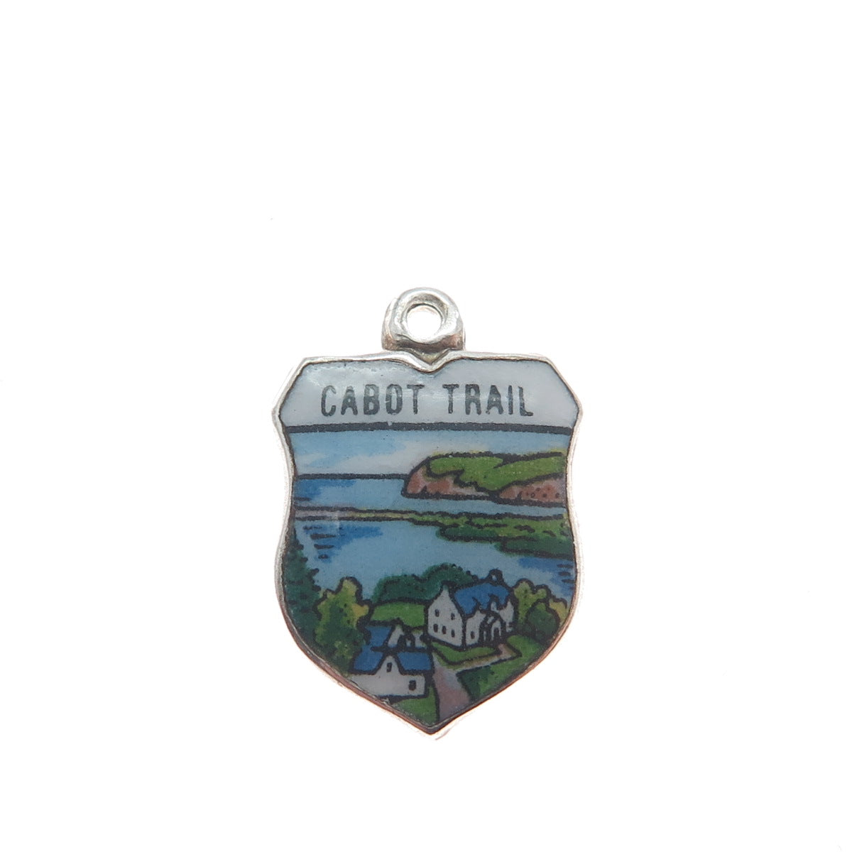 FRITZ REU & CO Silver Plated On Epns Germany Enamel Cabot Trail Charm Pendant