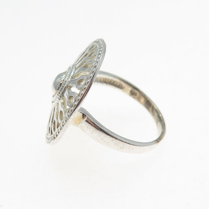 925 Sterling Silver Vintage Sun Symbol Modernist Ring Size 7.75