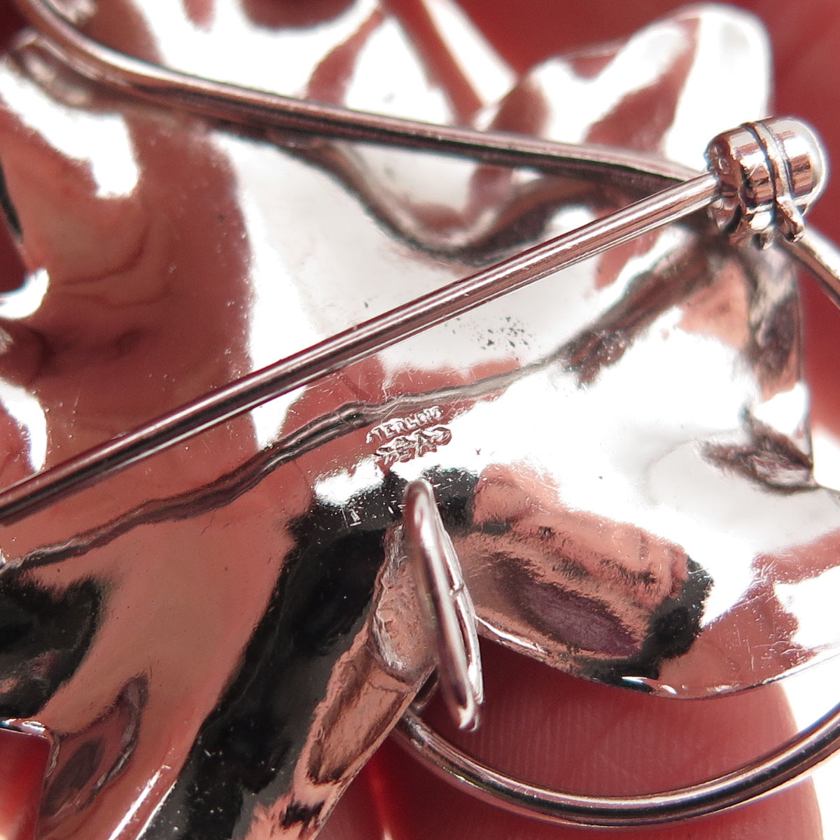 Carl Art 925 Sterling Silver Vintage Floral Leaf Pin Brooch / Pendant
