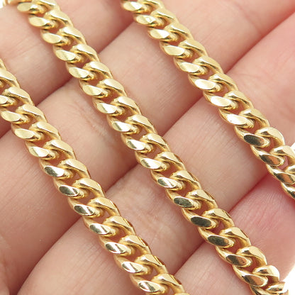 KARIZIA SPA KA 1772 Sterling Silver Gold Plated Italy Miami Cuban Necklace 24"