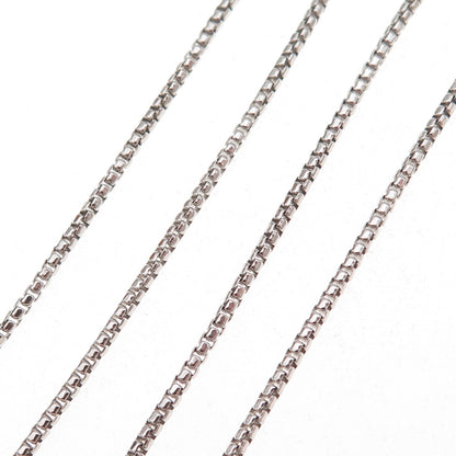 925 Sterling Silver Italy Round Box Chain Necklace 18"