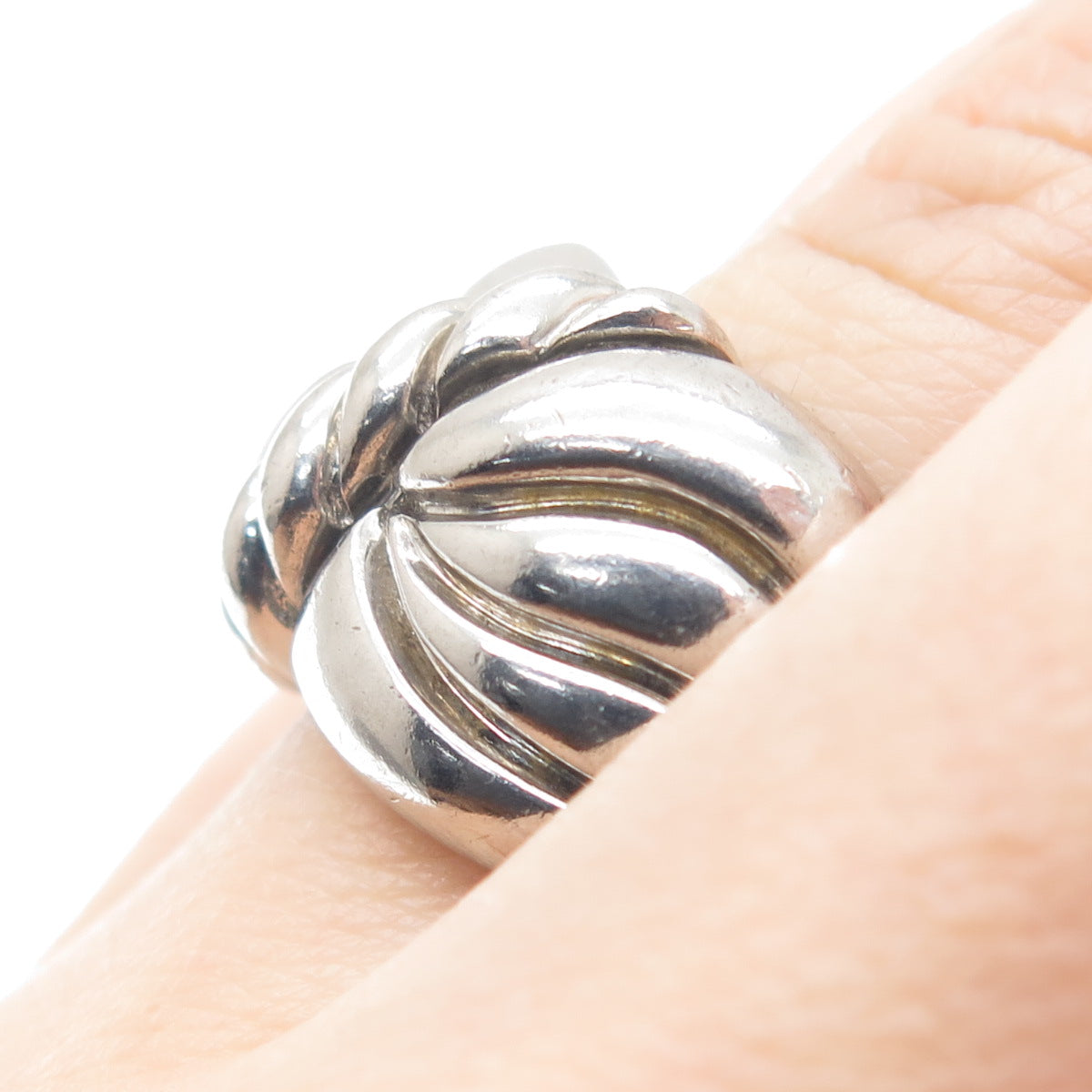 925 Sterling Silver Vintage Modernist Butterfly Oxidized Ring Size 7.25