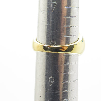 925 Sterling Silver Gold Plated Checkered Blue Crystal Cage Domed Ring Size 8.25