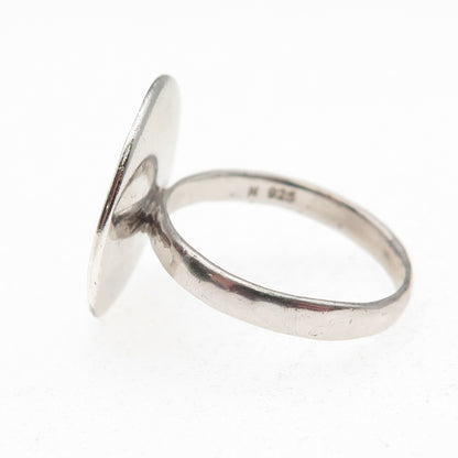 925 Sterling Silver Vintage Love Disc Ring Size 8.25