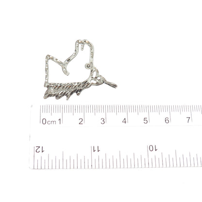 925 Sterling Silver Vintage Diamond-Cut Horse Oxidized Charm Pendant
