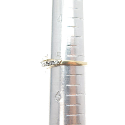 BGE BRADFORD 925 Sterling Silver Gold Plated Real Diamond Ring Size 5.25