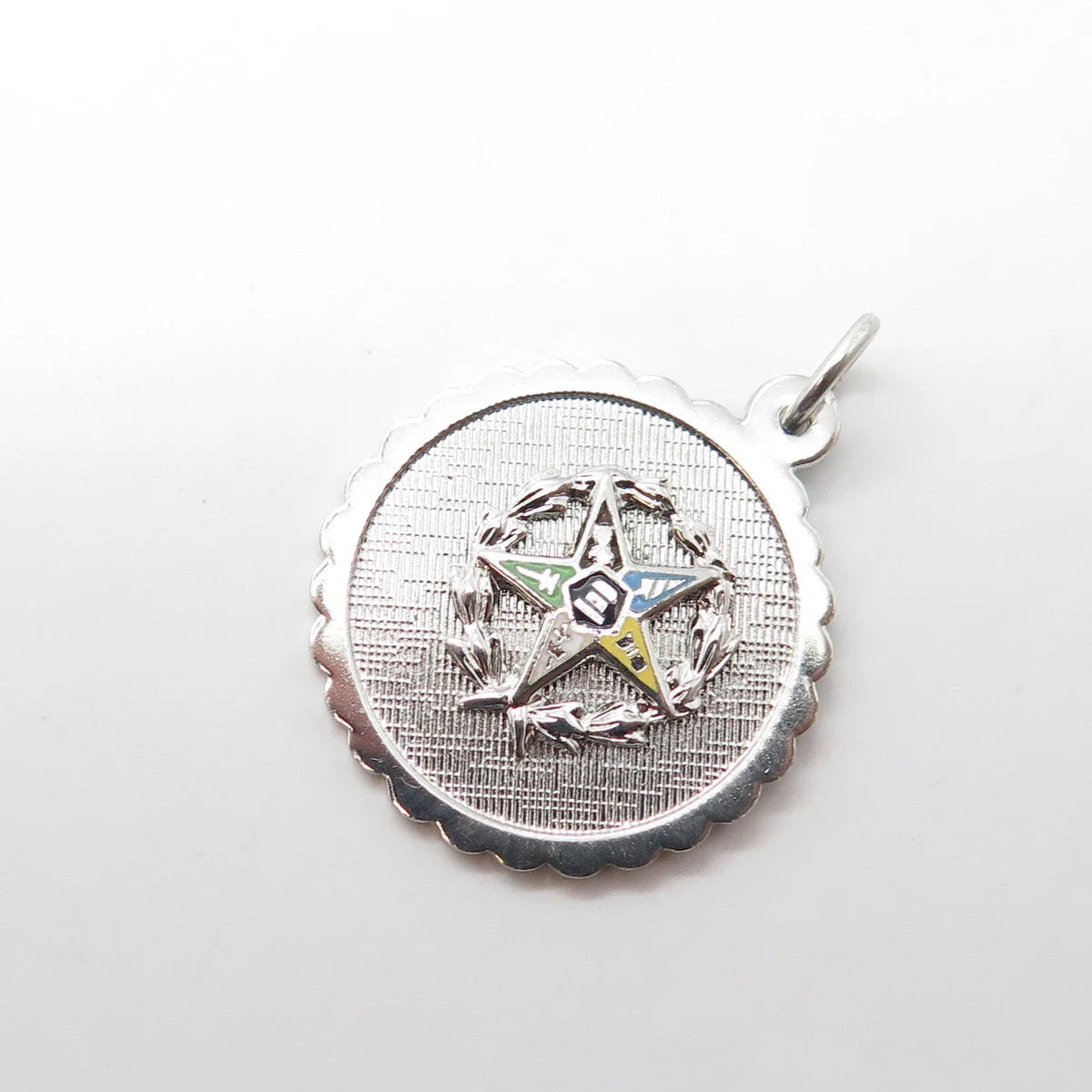 GRIFFITH & SONS CO 925 Sterling Silver Vintage Enamel Masonic Star Pendant