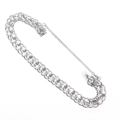 925 Sterling Silver Antique Bismark Link Bracelet 6.75"