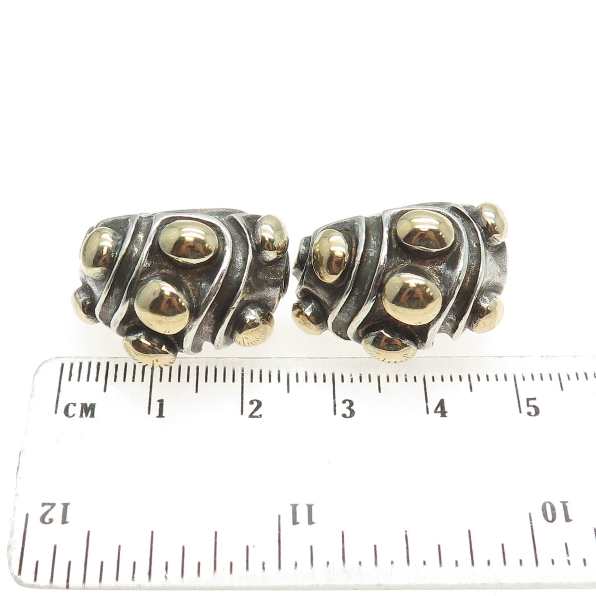 ROBERT WANDER WINC 18K Yellow Gold 925 Sterling Silver Vintage Clip On Earrings