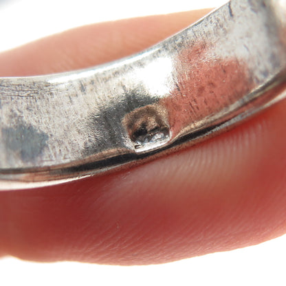 925 Sterling Silver Vintage Crescent Moon Band Ring Size 9.25
