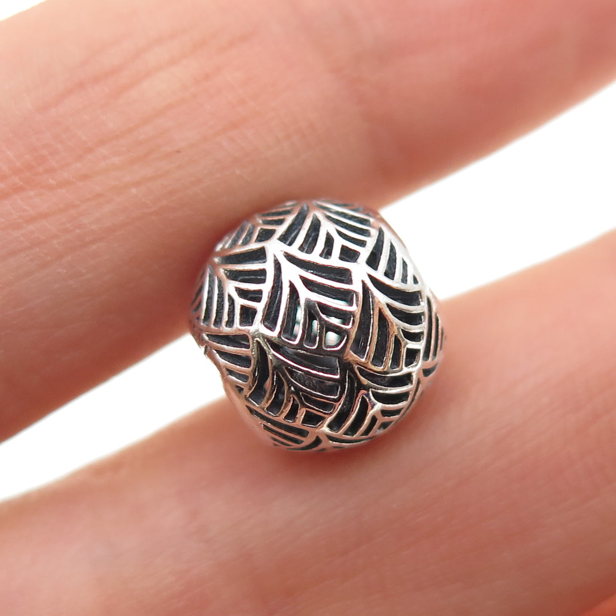 PANDORA 925 Sterling Silver Tropicana Palm Leaf Slide Bead Charm