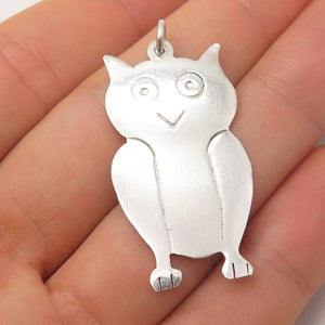 925 Sterling Silver Vintage Wise Owl Pendant