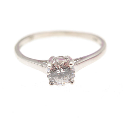 925 Sterling Silver Round-Cut C Z Engagement Ring Size 7.25