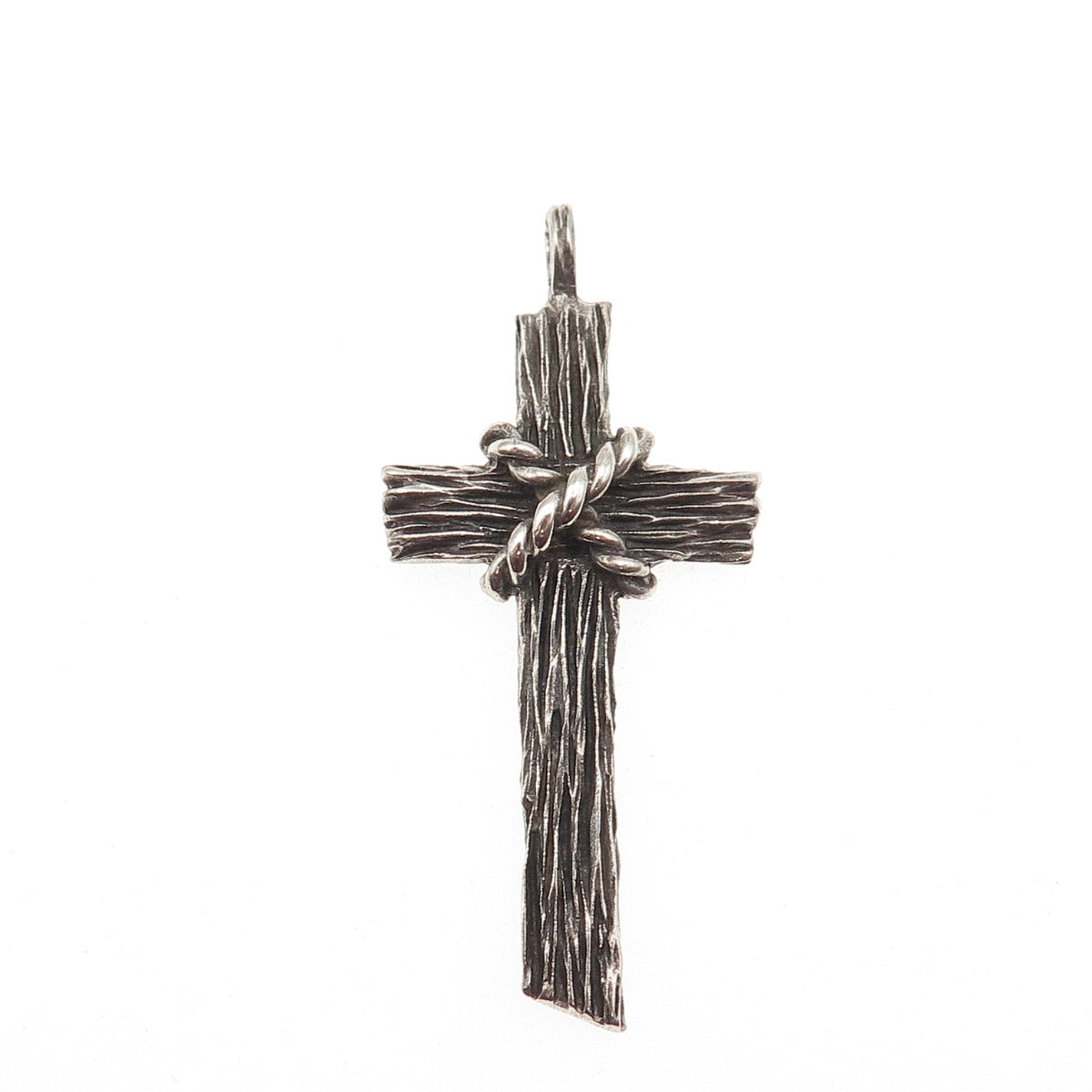 925 Sterling Silver Vintage Cross Oxidized Charm Pendant