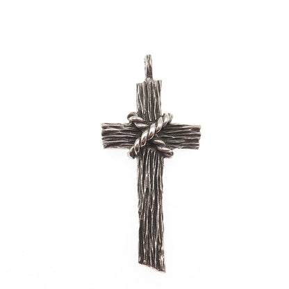 925 Sterling Silver Vintage Cross Oxidized Charm Pendant