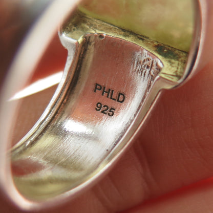 PHLD PlayHardLookDope 925 Sterling Silver Real Prehnite Ring Size 10.75