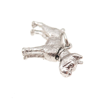 925 Sterling Silver Vintage Boxer Dog Movable 3D Charm Pendant