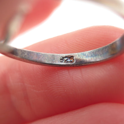 925 Sterling Silver Vintage Green & Purple Oval-Cut C Z Oxidized Ring Size 8