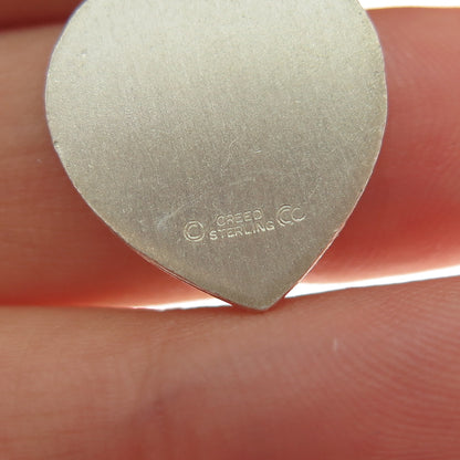 CREED 925 Sterling Silver Vintage Engraved Bridesmaid Heart Charm Pendant
