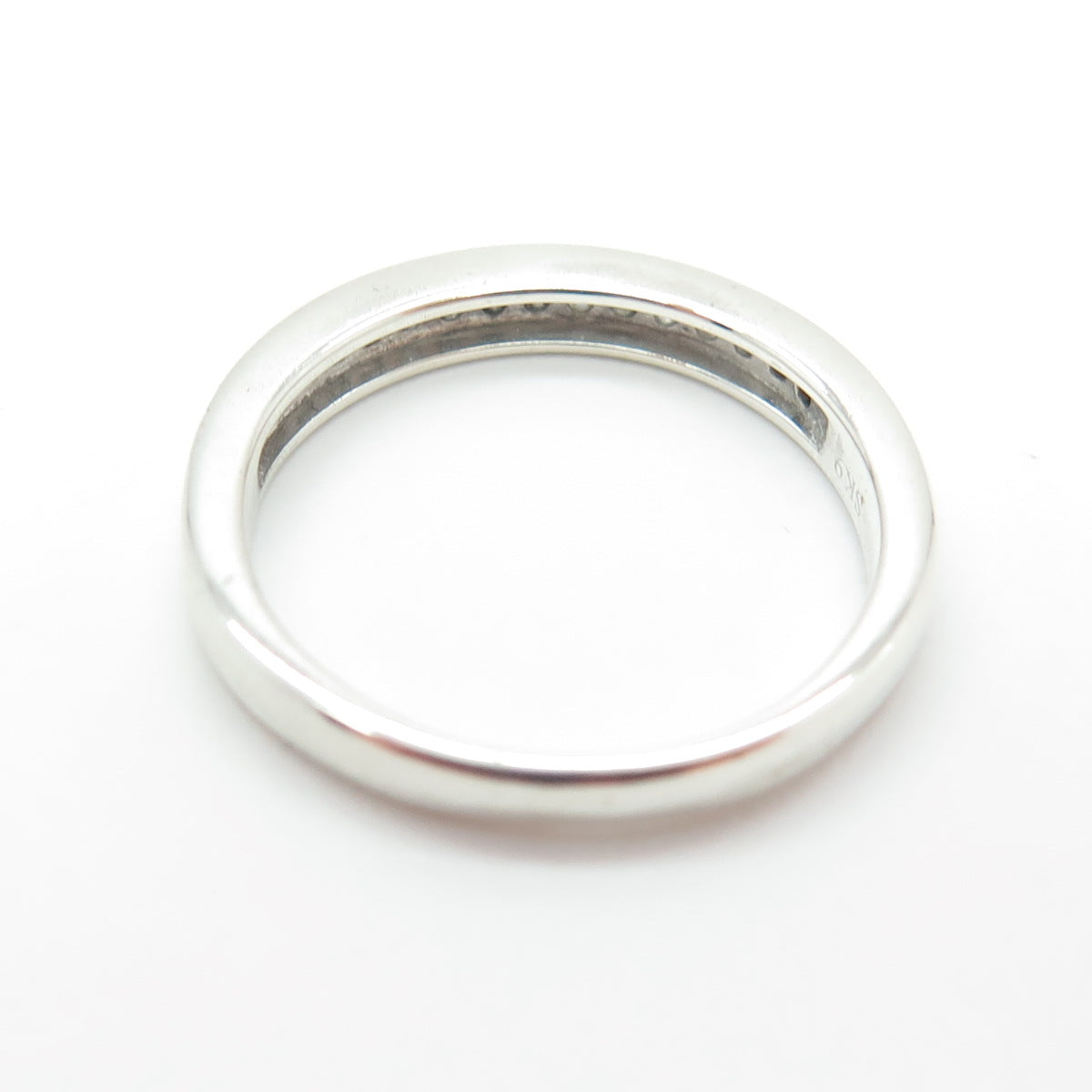 SK9 Allure Gems Platinaire Sterling Silver Diamond Half Eternity Ring Size 6.25