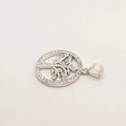 925 Sterling Silver C Z Tree of Life Pendant