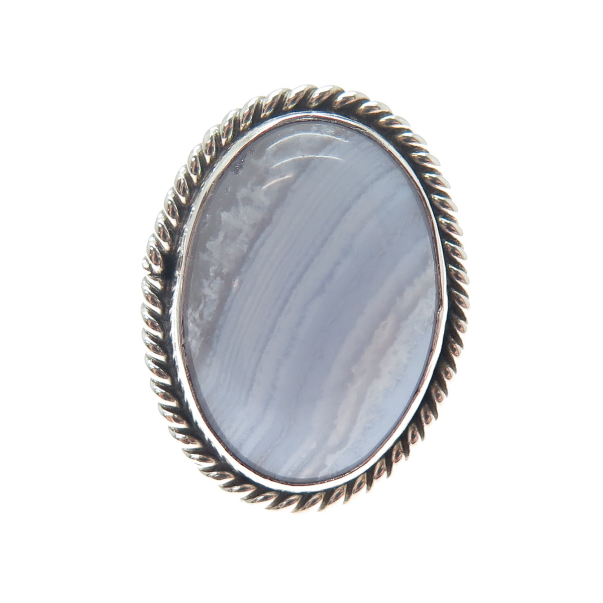 GILO & GRACE NAKAI NAVAJO Old Pawn 925 Sterling Silver Lace Agate Ring Size 5.75