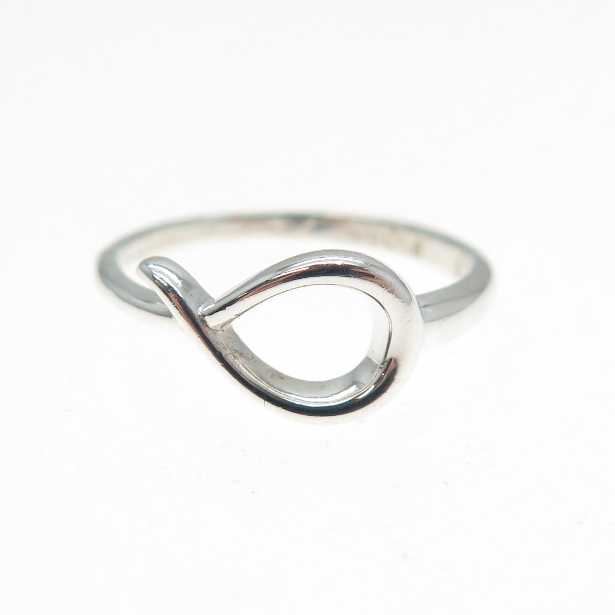 925 Sterling Silver Vintage Modernist Flame Ring Size 6.25
