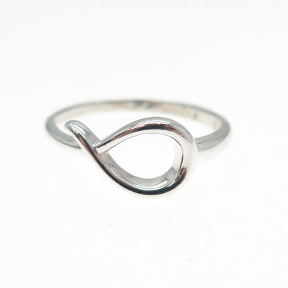 925 Sterling Silver Vintage Modernist Flame Ring Size 6.25
