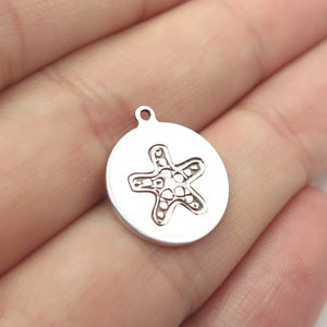 925 Sterling Silver USA Two In Town Starfish Charm Pendant