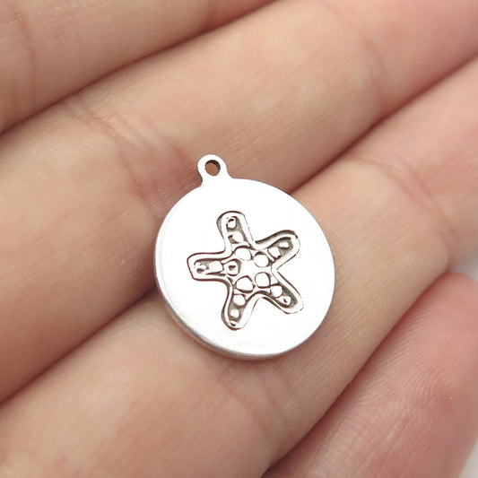 925 Sterling Silver USA Two In Town Starfish Charm Pendant