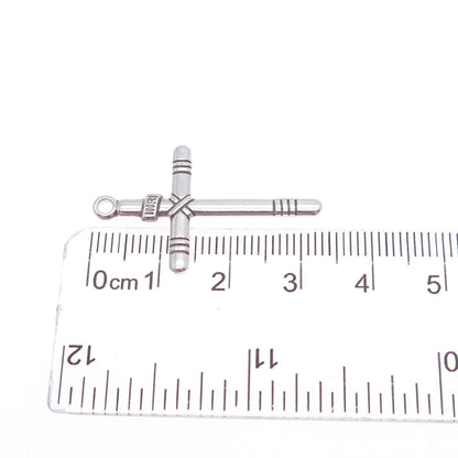 Old Pawn 925 Sterling Silver Vintage Southwestern Cross Tribal Charm Pendant