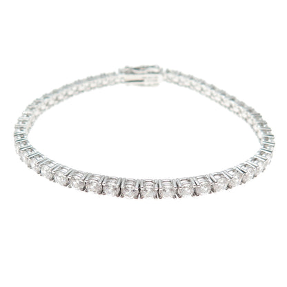 925 Sterling Silver Round-Cut C Z Tennis Link Bracelet 7.25"